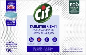 Cif Tabletes 4 Em 1 Para Máquina De Lavar Louças 315G
