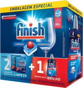 Finish Kit 2 Detergente Power Ball 13 Tabs + Secante Lava Louça 250Ml
