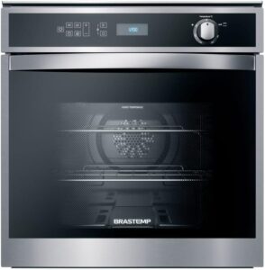 Forno de Embutir a Gás Brastemp 78 Litros Cor Inox com Convecção e Termômetro Meat Control - BOH84AR 220V
