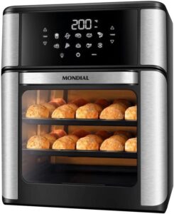 Fritadeira Air Fryer Forno Oven 12L, Mondial, Preto/Inox, 2000W, 220V - AFO-12L-BI