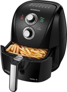 Fritadeira Sem Óleo Air Fryer 4L, Mondial, Preto/Prata, 1500W, 220V - AFN-40-BFS
