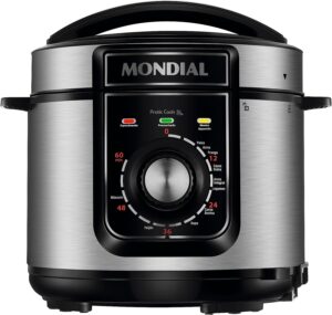 Panela de Pressão Elétrica 5L, Mondial, Preto/Inox, 900W, 110V - PE-48-5L-I
