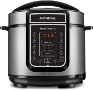 Panela de Pressão Elétrica Digital 5L, Mondial, Preto/Inox, 900W, 110V - PE-38
