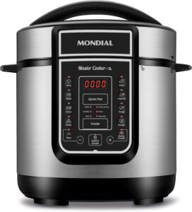 Panela de Pressão Elétrica Mondial, Master Cooker - 3L, 220V, Preto, 700W - PE-40
