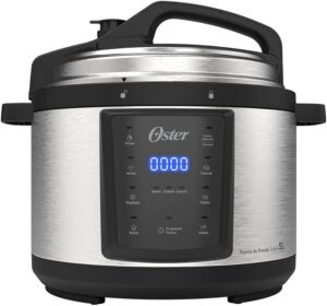 Panela de Pressão Elétrica Oster, Digital, 5L, 110V, Inox/Preta, 900W, OPAN920
