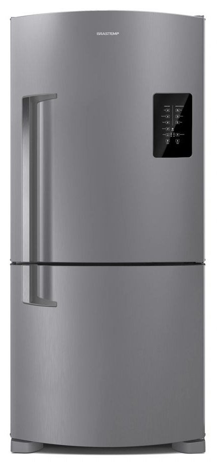 Geladeira Brastemp Frost Free Inverse 588 litros BRE85AK, cor inox, com freezer embaixo