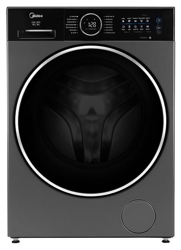 Lava e seca Midea 13 kg Titanium Space Master Conectada, de abrir pela frente