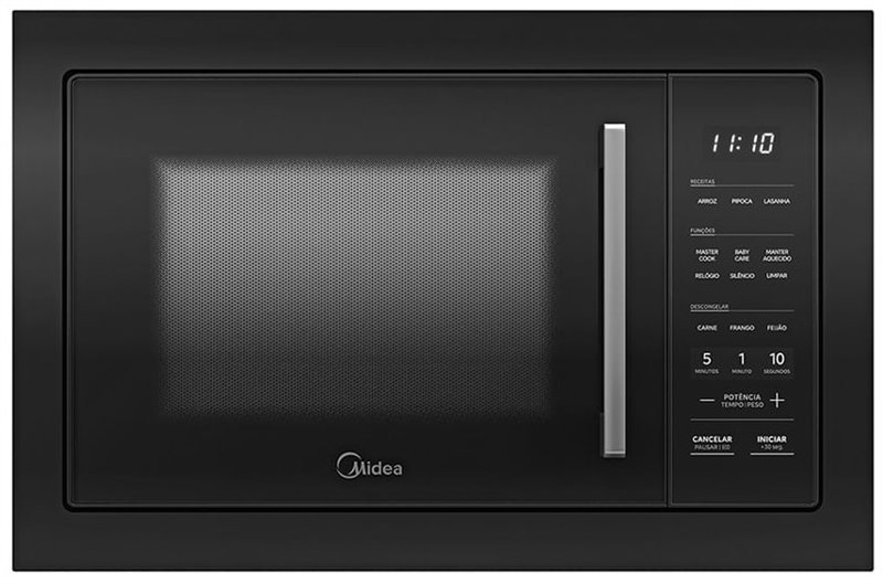 Micro-ondas de embutir Midea 35 litros Touch, preto