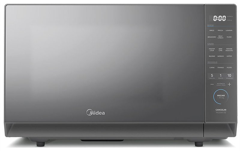 Micro-ondas Midea MasterCook de 35 litros, prata com porta espelhada