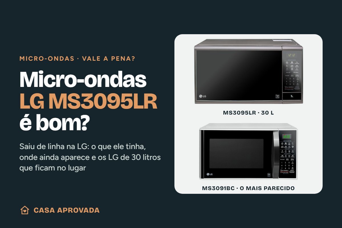 Micro-ondas LG MS3095LR é bom? Capa do guia da Casa Aprovada