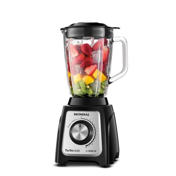 Liquidificador Mondial Turbo Glass com jarra de vidro