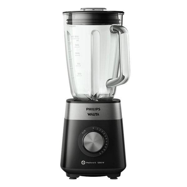 Liquidificador Philips Walita Série 5000 com jarra de vidro, preto