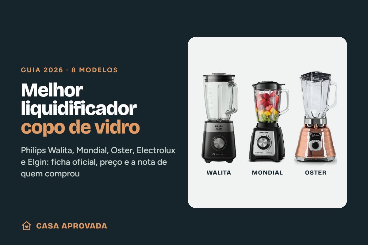 Liquidificadores com copo de vidro Philips Walita, Mondial e Oster