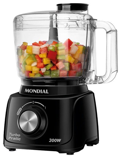 Mini processador Mondial Turbo Pratic MP-16, 300 W, preto